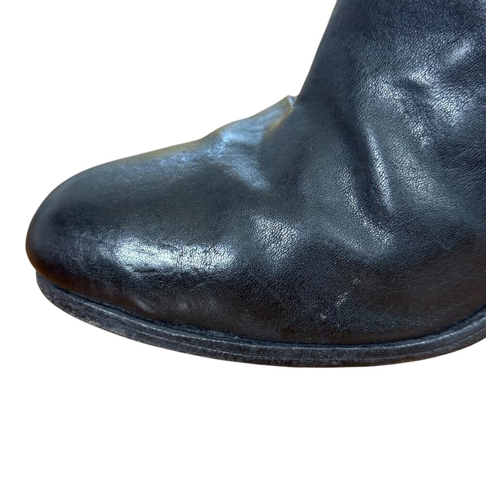 Rag & Bone Newbury Black Chunky High Heel Leather Ankle Booties Boots Shoes 8.5 - Picture 5 of 16